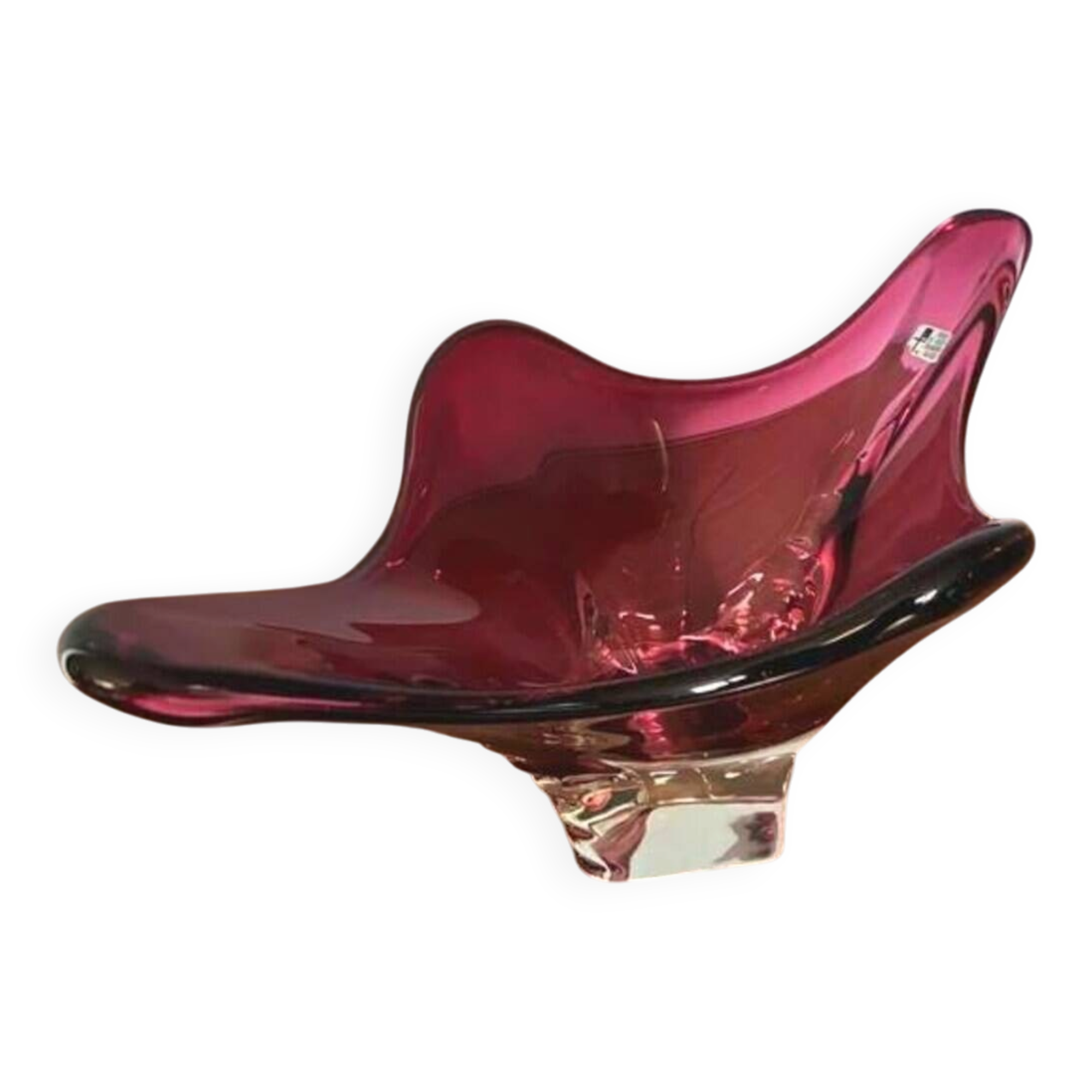 Murano art glass centrepiece bowl, ruby red, Italy, 1970s