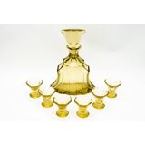 Art Deco crystal decanter liqueur set, Czech Republic, 1930s.