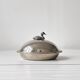 Foie gras display in stainless steel and silver metal.