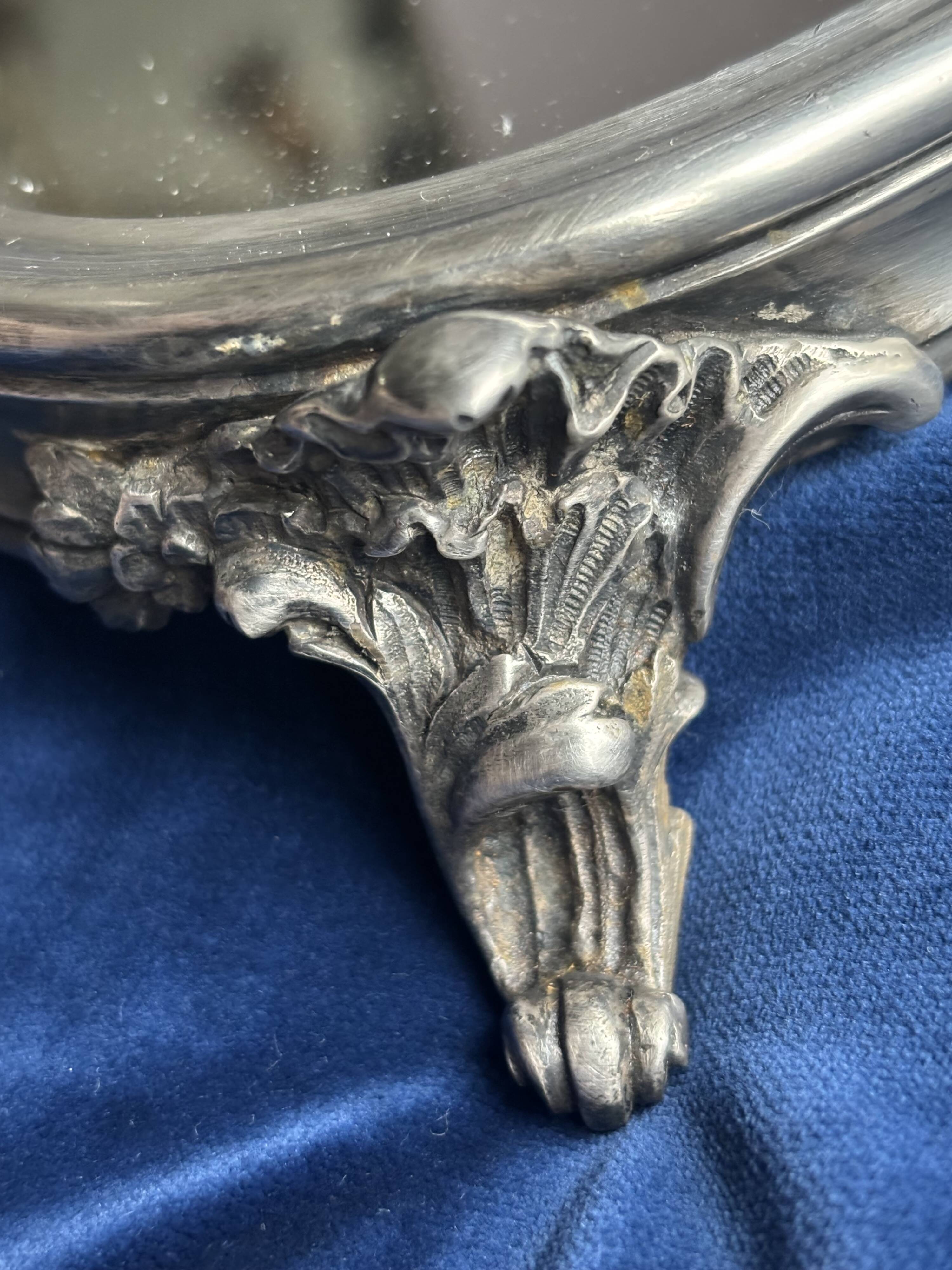 19th century mirror and silver table centrepiece