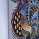 handmade "Aurore" rooster tapestry from the 1970s