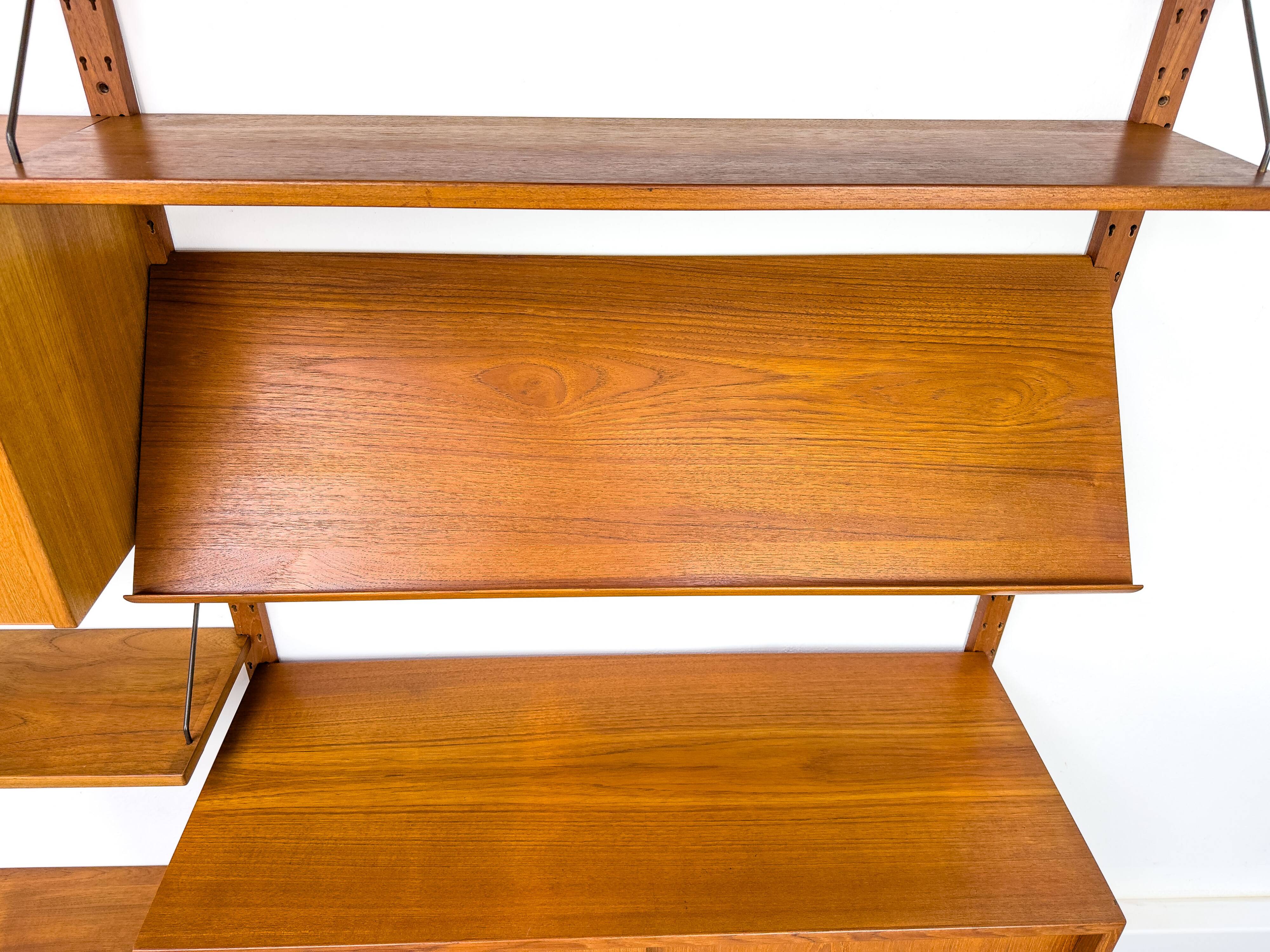 Système mural en teck par Sven Ellekaer pour Albert Hansen, années 1960