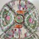 2 Chinese plates polychrome porcelain and gold Canton XXth
