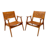 Fauteuils Gelenka en bois de hêtre massif, Allemagne, 1950, ensemble de 2