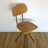 Vintage Office Chair Mid Century Desk Adjustable Swivel Wooden Chair