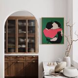 Unique original figurative painting 65x54cm