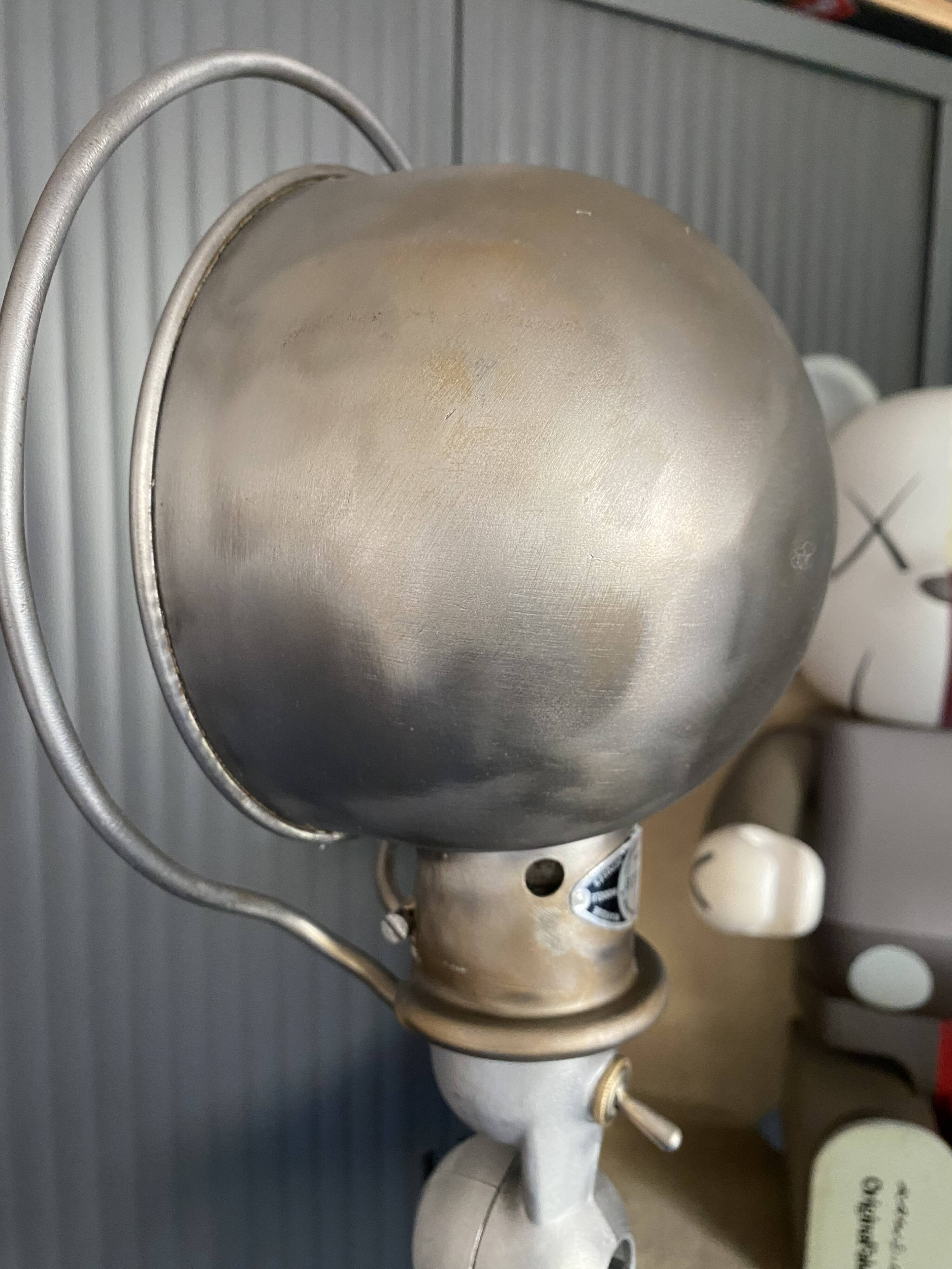 Jieldé lamp with 2 arms, clear matte varnish, industrial vintage.