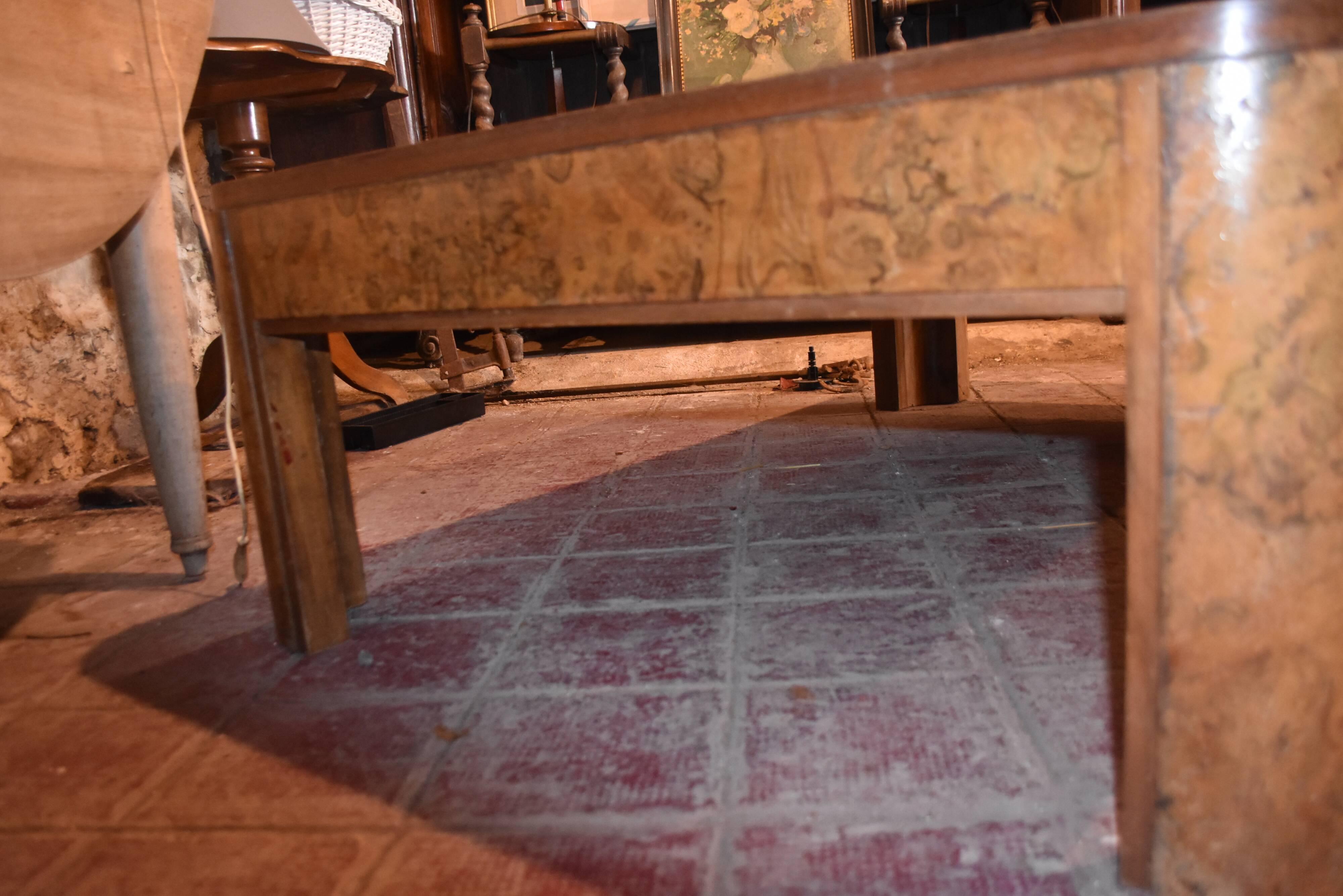 large Art Deco coffee table in amboyna burl