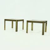 Set Model T09 Brass and Glass Side or Coffee Tables by Peter Ghyczy 1970s