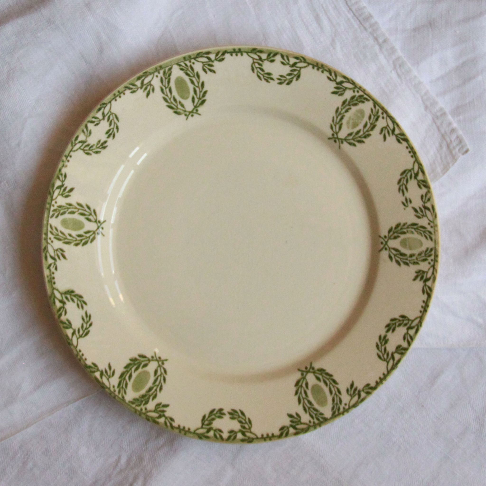 Set of 6 plates flat old earthenware Sarreguemines U et Cie model Arcole