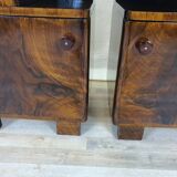 Pair of Art Decò bedside tables in mahogany