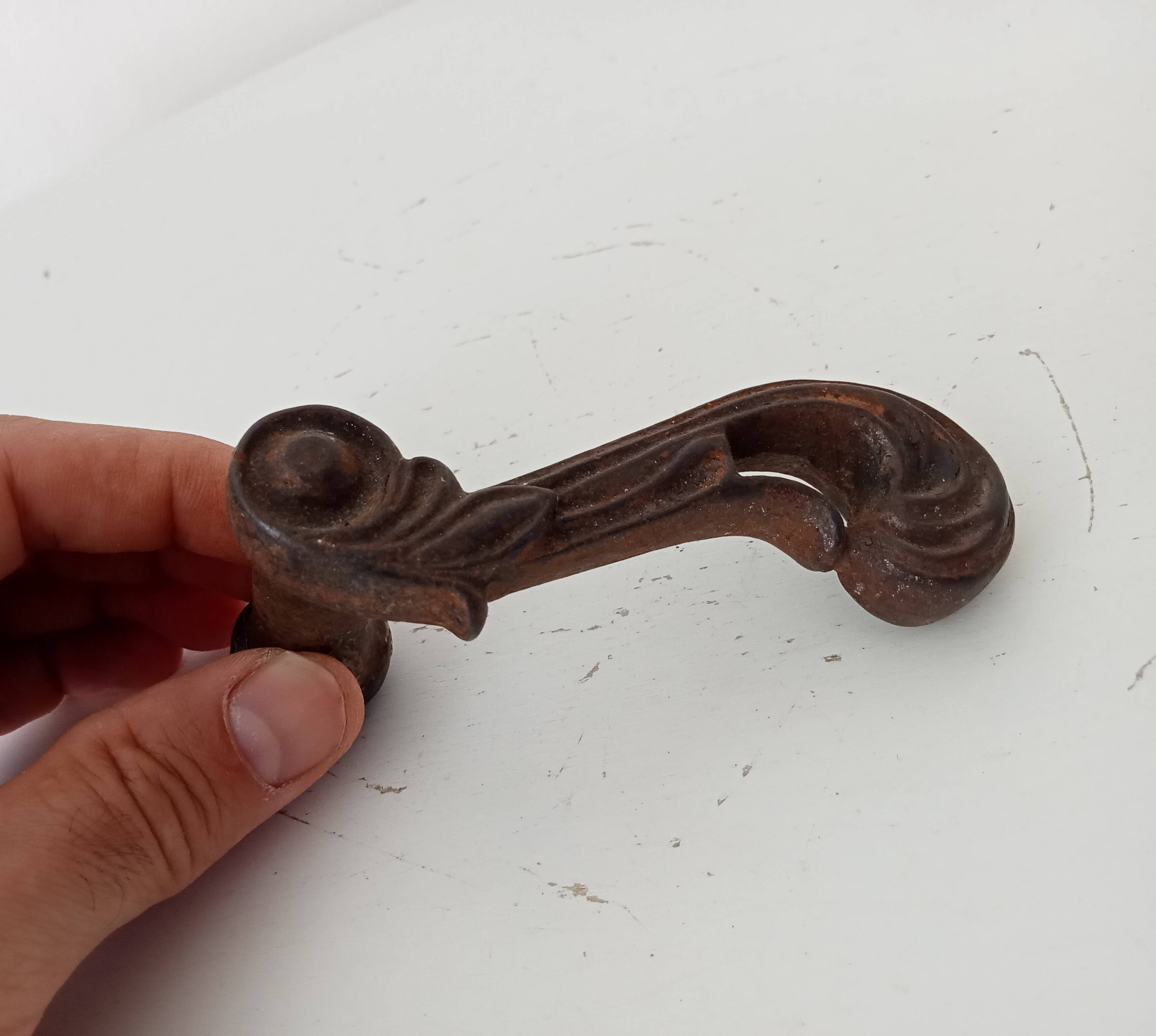 Antique cast iron Art Nouveau door handle