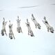 Set of 6 animal-shaped knife rests, modernist horse design in silver-plated metal, equestrian.