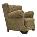 1960s, Danish vintage relax armchair, furniture cotton/wool, beech wood.