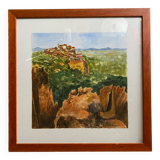 Ancienne peinture jean laville st germain roussillon + cadre bois