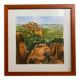 Old painting jean laville st germain roussillon + wooden frame