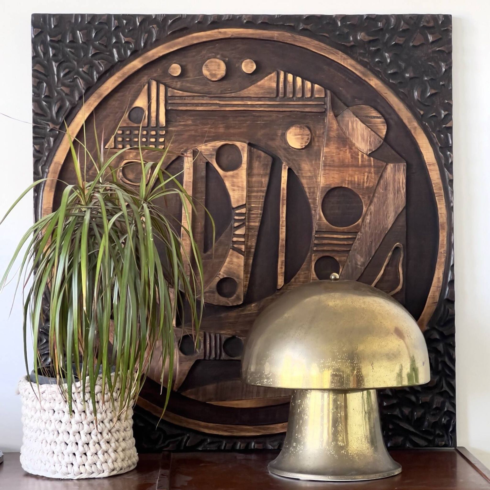 Monumental table lamp by Luciano Frigerio - "Notturno" large mushroom - 1970s