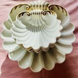 Service à dessert coquillage vintage  60s esprit Art Déco porcelaine Limoge