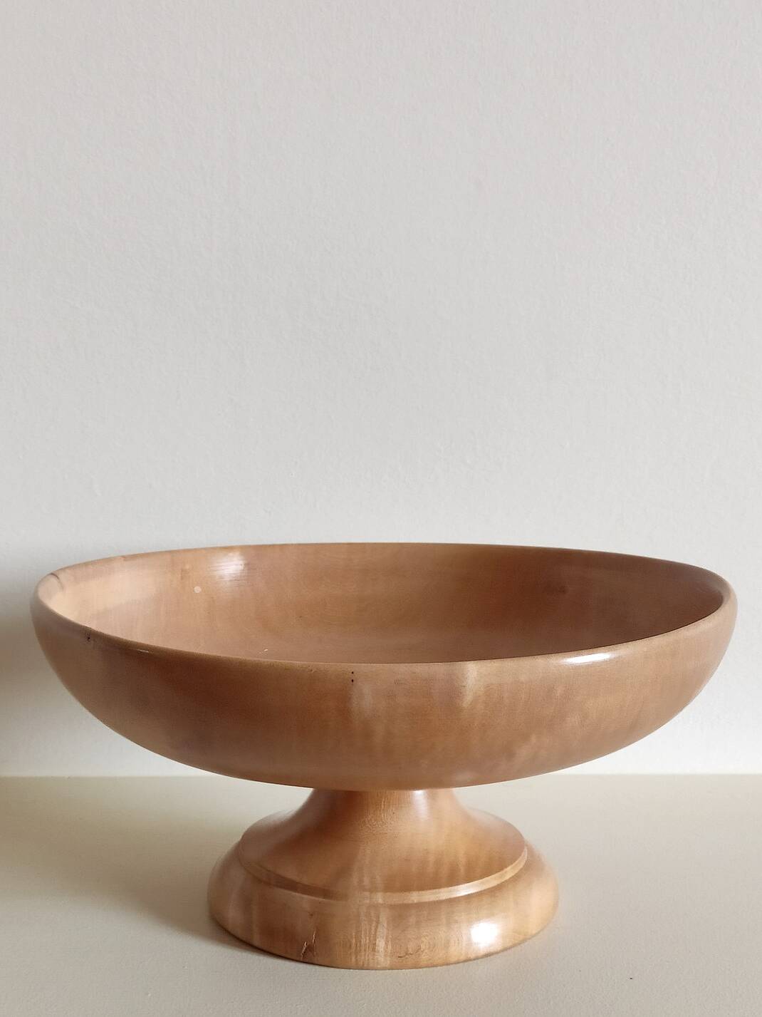 Compotier/coupe à pied bois tourné vintage