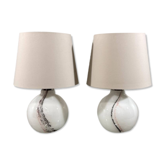 Grandes lampes de table en verre Peill & Putzler des années 1970