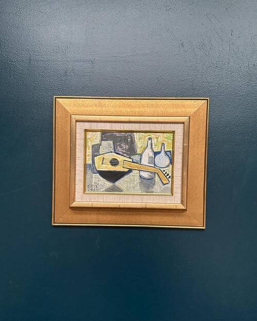 Original Swedish Oil on Panel – “Still Life with Lute” by Arnold Eres