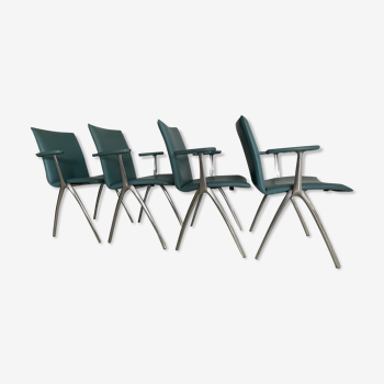 Ensemble de 4 chaises en cuir leolux