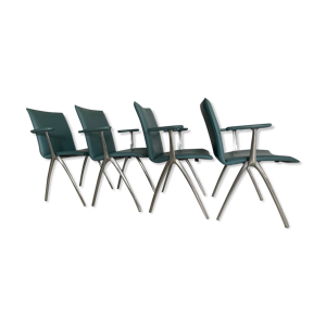 Ensemble de 4 chaises en cuir leolux