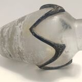 Iridiscent Transparent and Black Scavo Glass Vase attr. to Cenedese, Italy