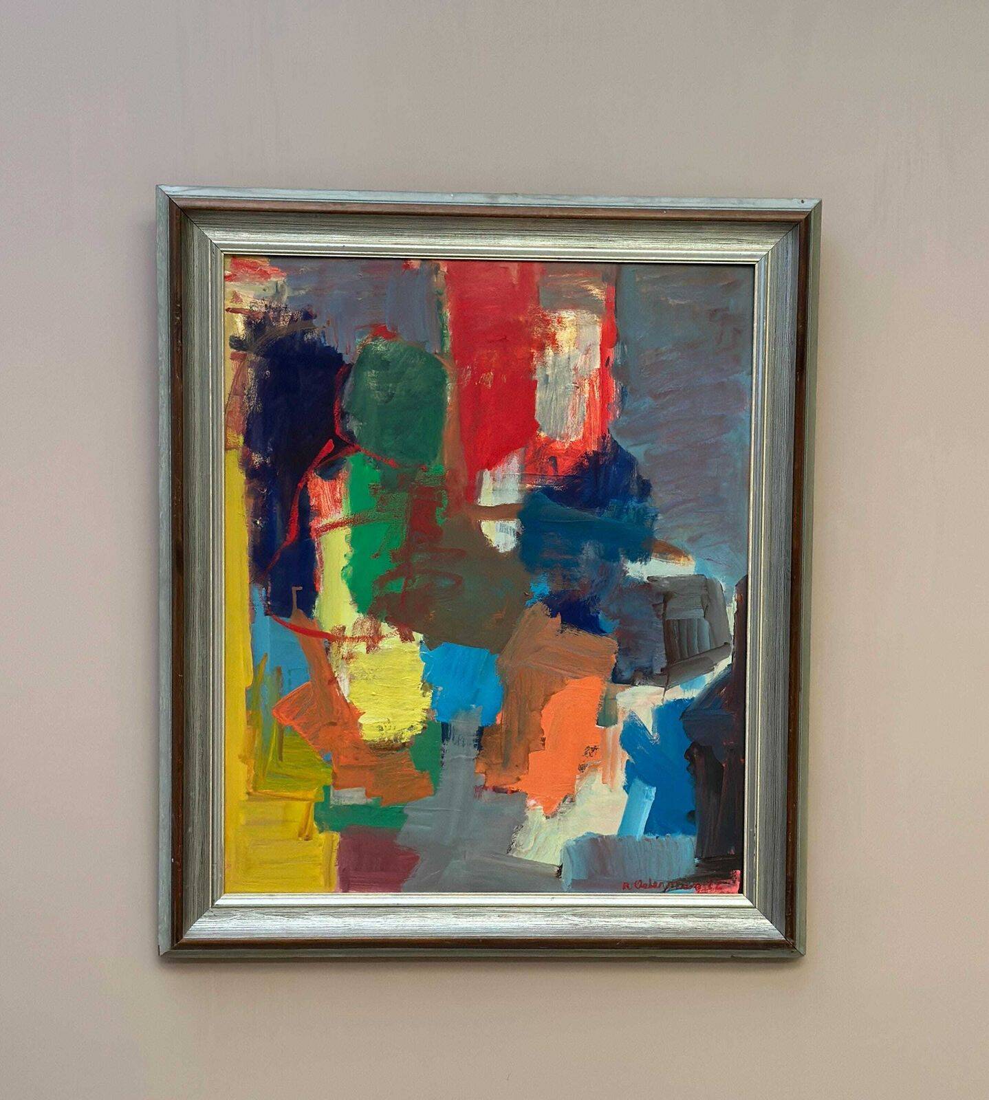 Original Swedish Oil on Panel – Conversations by Rolf Ostermann – Dated 199