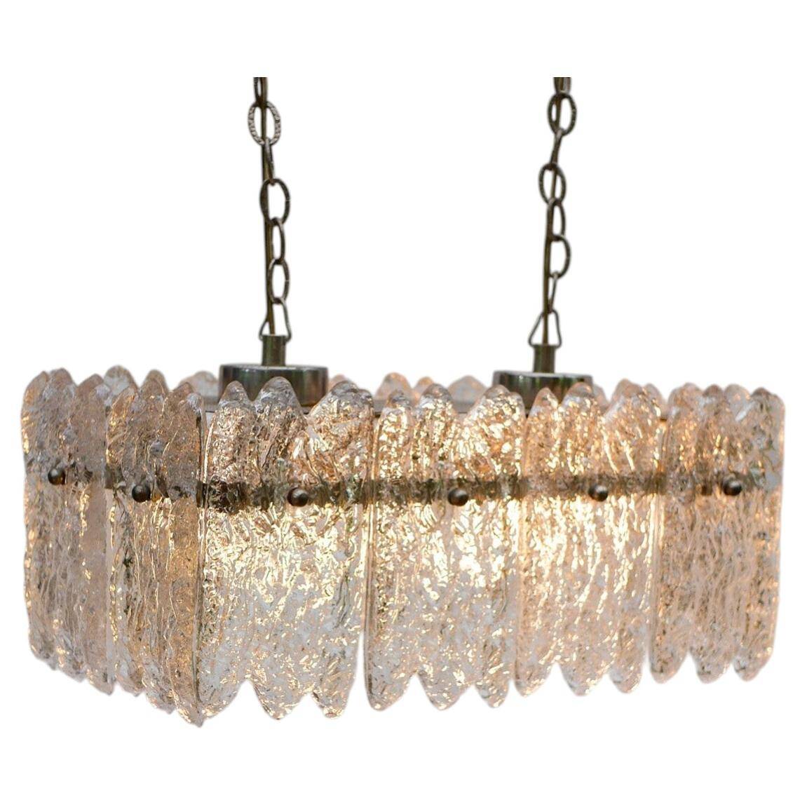 Lustre en cristal "Carl Fagerlund" d'Orrefors, Suède
