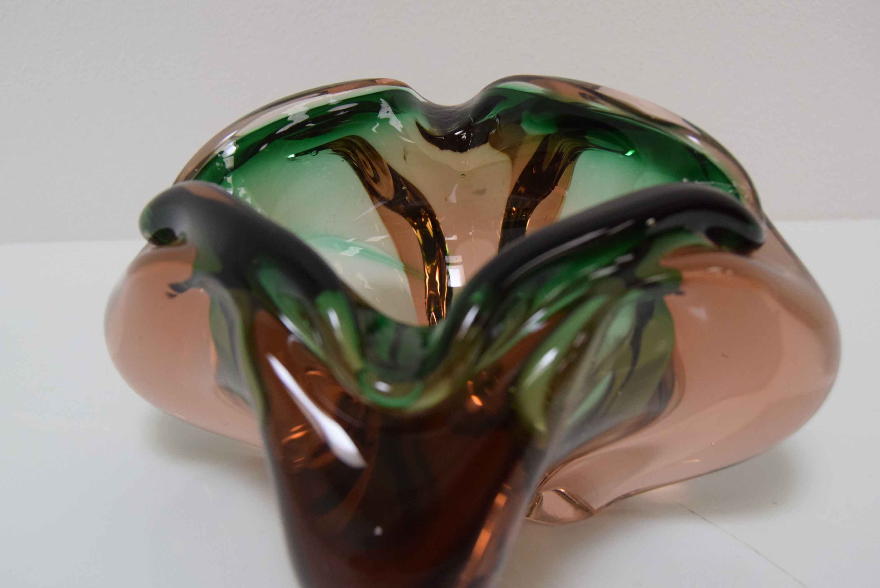 Mid-century Ashtray from Metallurgical Glass,by Glasswork Novy Bor,1960's.