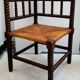 Chaise d'angle bobine en bois vers 1940