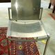 Design dining room set in brushed steel – Table and four chairs