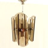 Design chandelier in smoked glass 6 lights