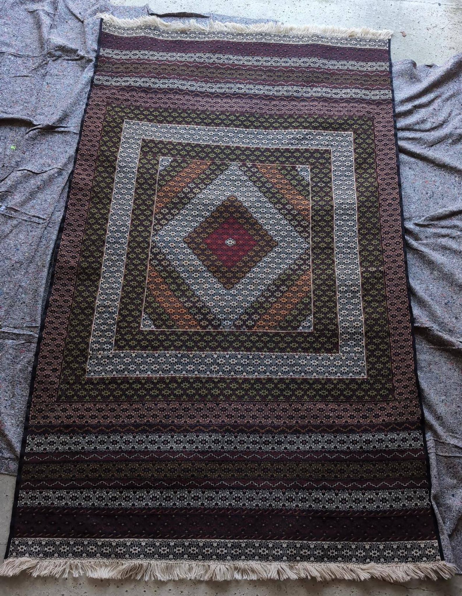 Handmade Afghan rug made with a needle – 175 × 135cm