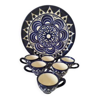 Plateau et 6 mini tasses vintage – St Jean de Bretagne – Modèle 1003