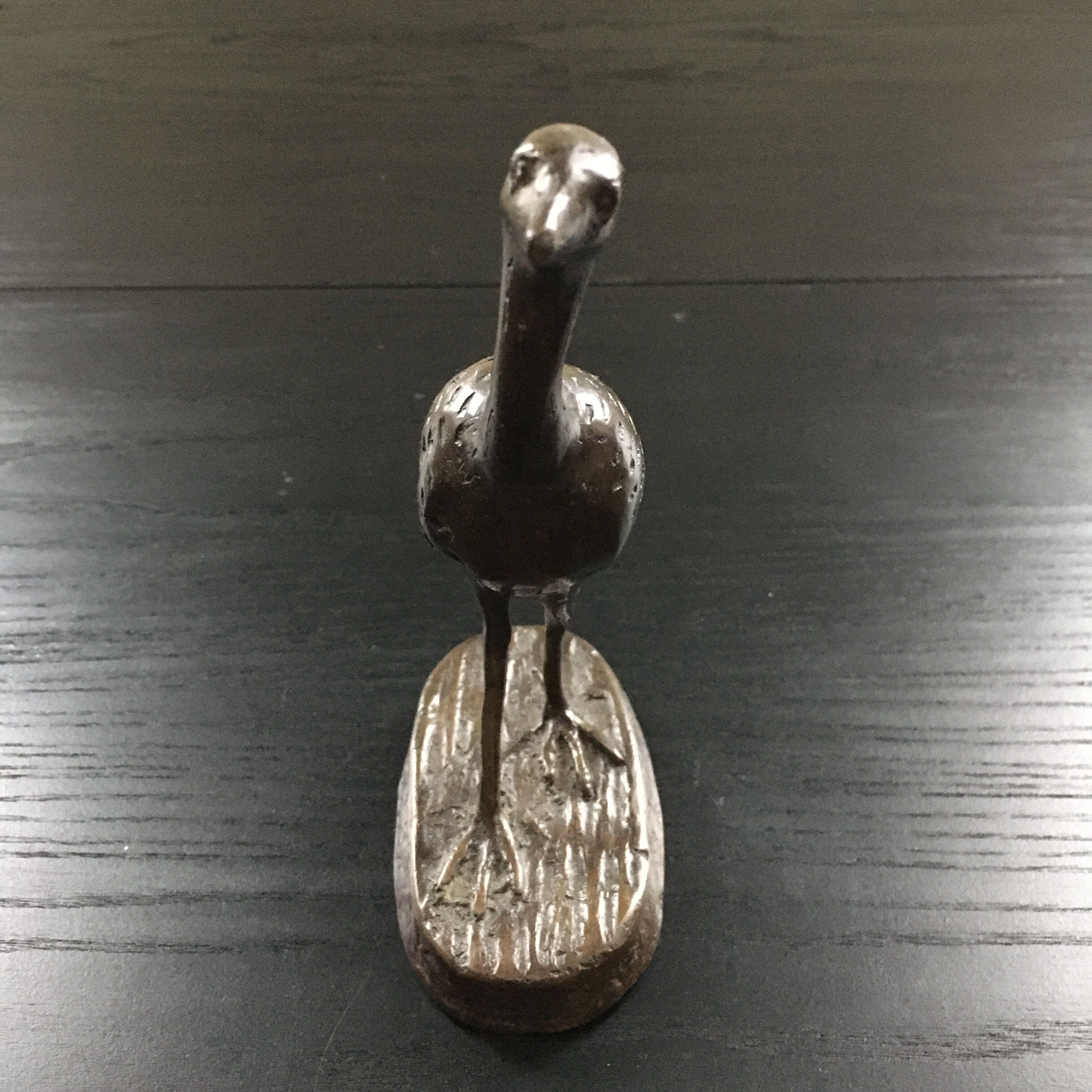 Héron en bronze signé