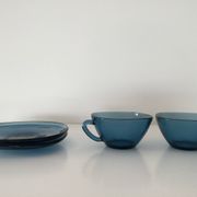 tasses vintage bleues - années 70