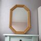 Miroir en bois chêne clair 80s 52x35cm