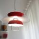 Red pull-down Scandinavian design ceiling lamp Berga by Markslöjd Sweden