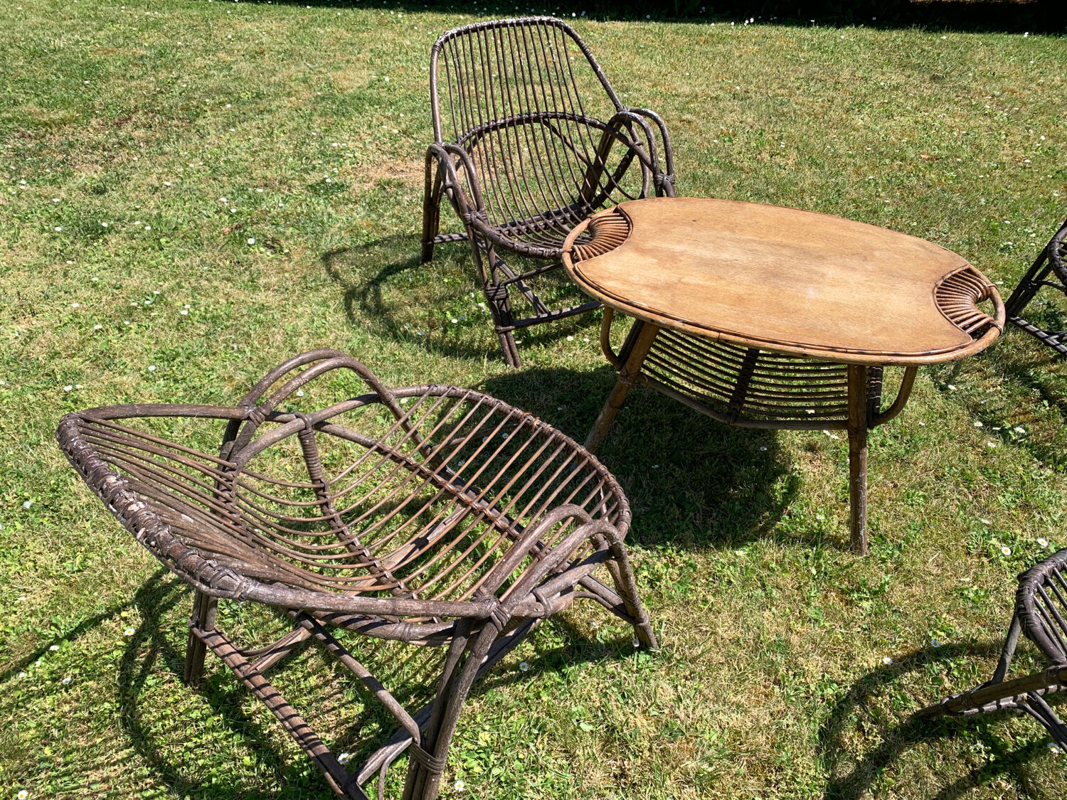 Salon jardin osier 70’s