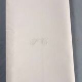 Large marbled damask tablecloth 2m x 2m80 monogrammed SC