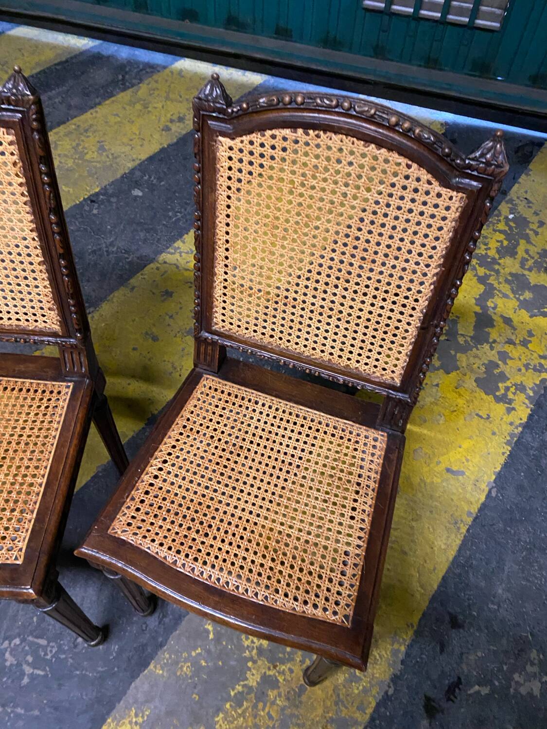 Louis XVI style caned chairs