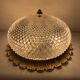 Old ceiling lamp gold metal and globe glass decor of diamond tips limburg
