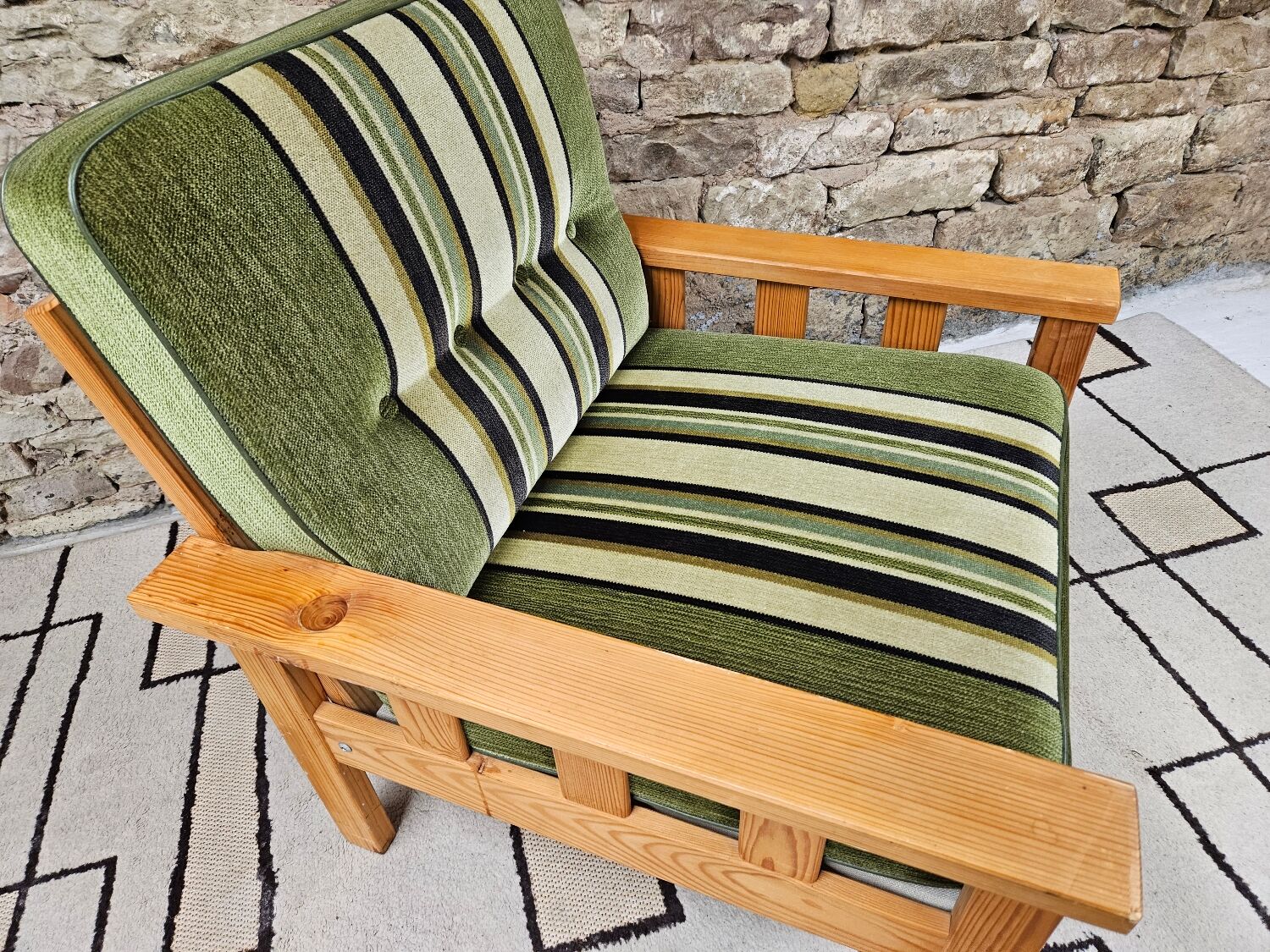 Pine fireside chair 1970