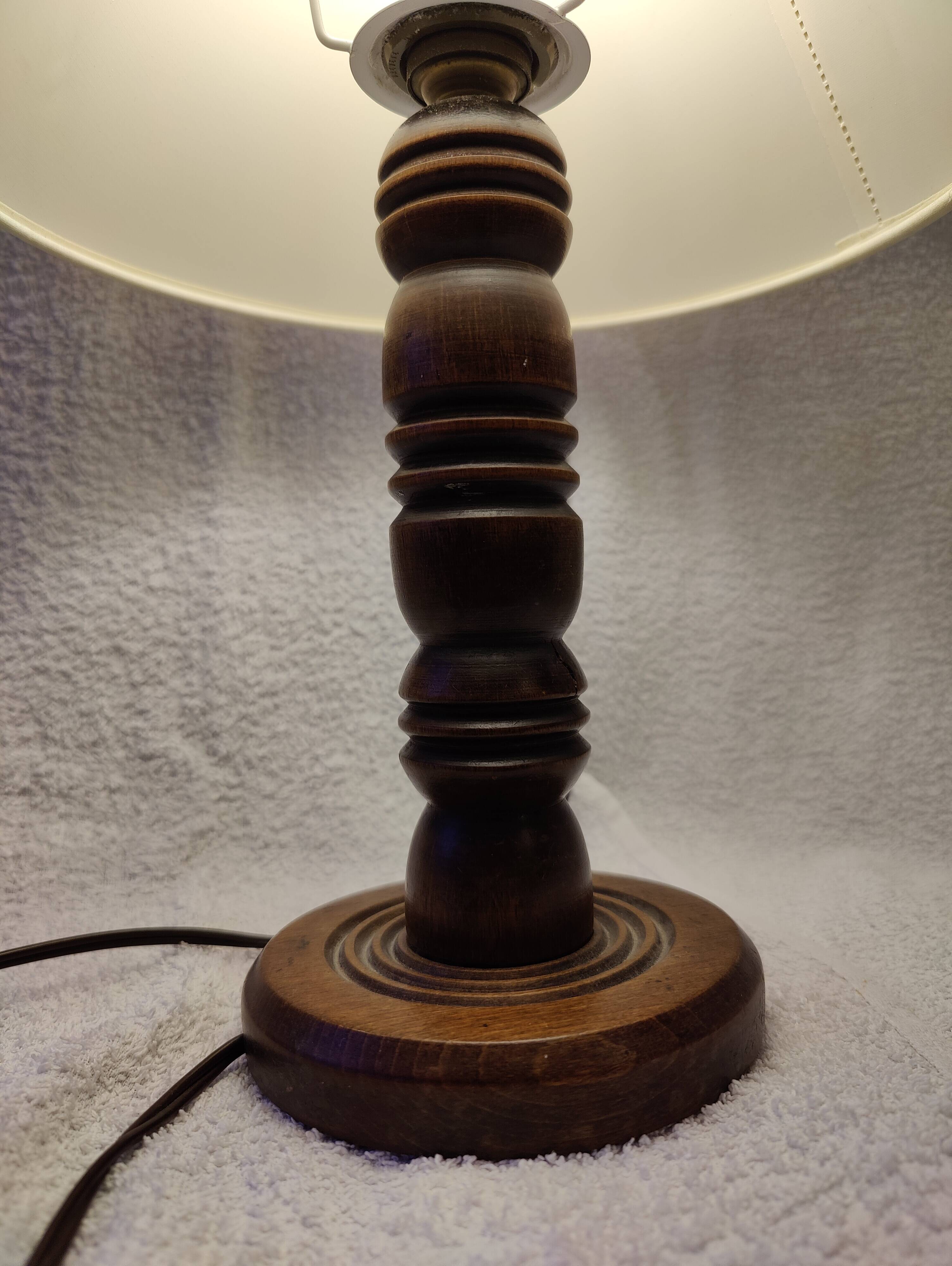 Basque style turned wood bedside lamp Charles Dudouyt taste
