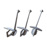 Set of 3 cast aluminum hooks, 50s