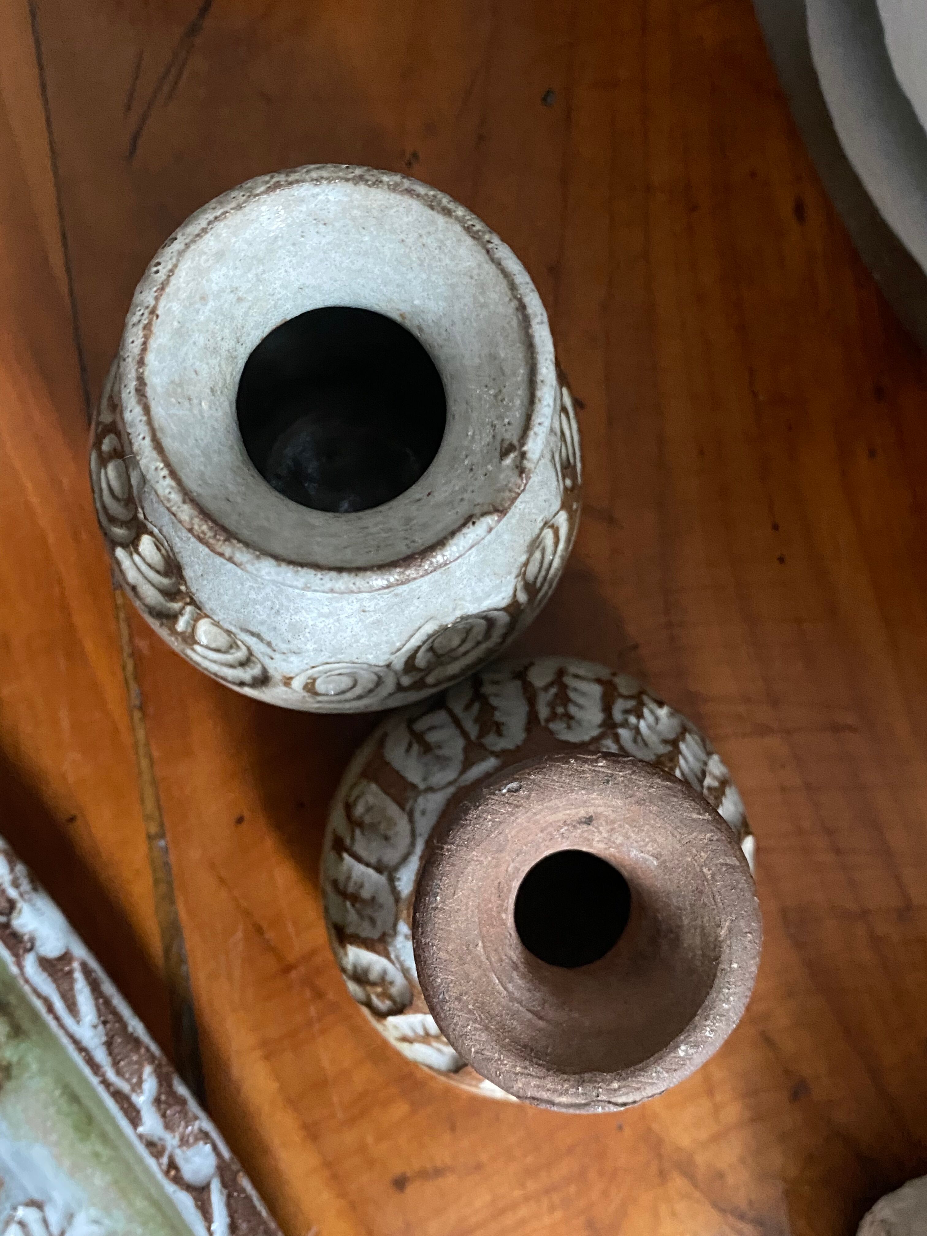 Flat cup and 2 mini ceramic vases Albert Thiry Vallauris