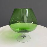Empoli green large cognac glass shape vase 1960s