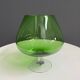 Empoli green large cognac glass shape vase 1960s